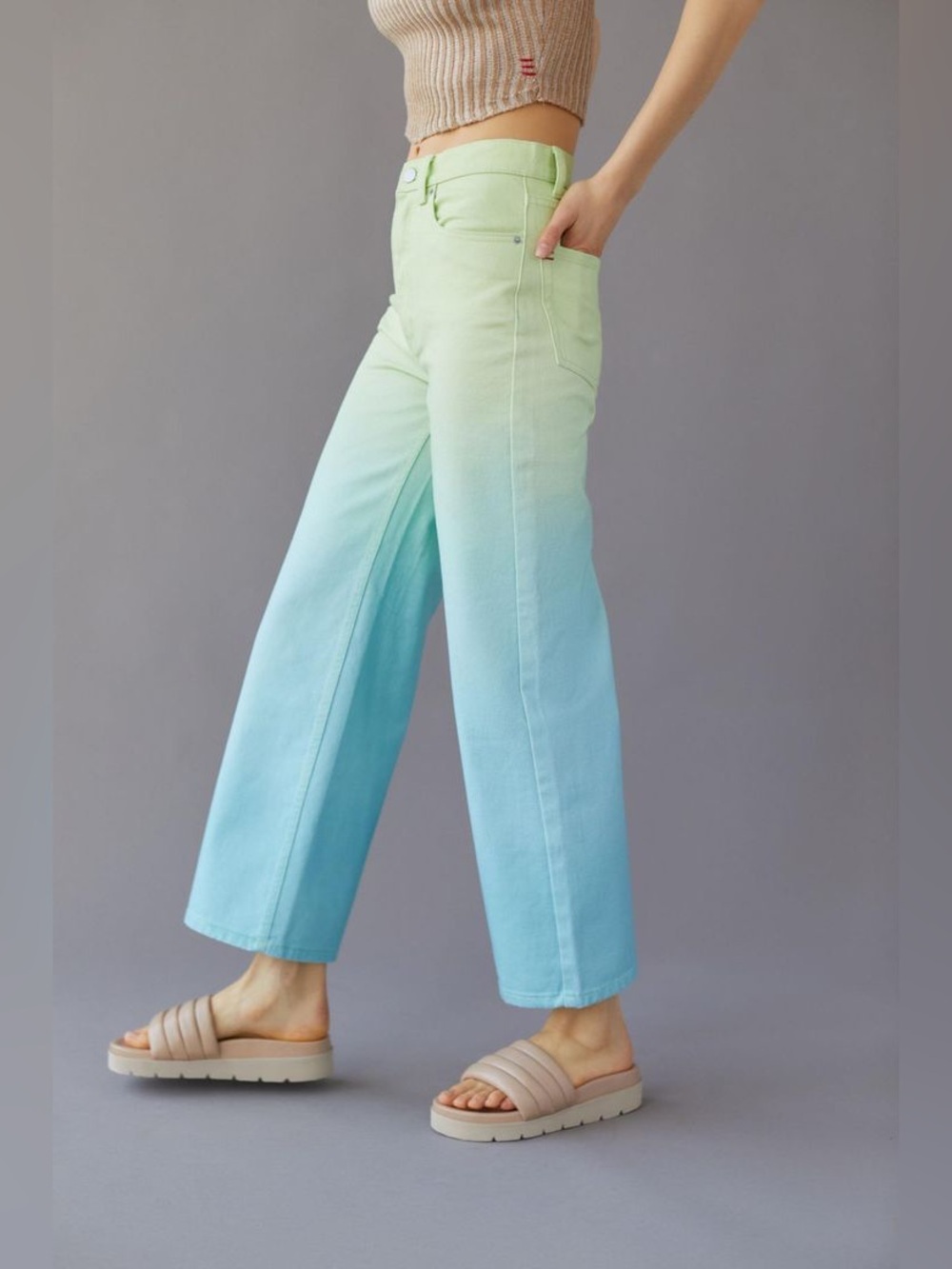 NWT urban outfitters BDG ombré high rise wide leg jeans high and wide